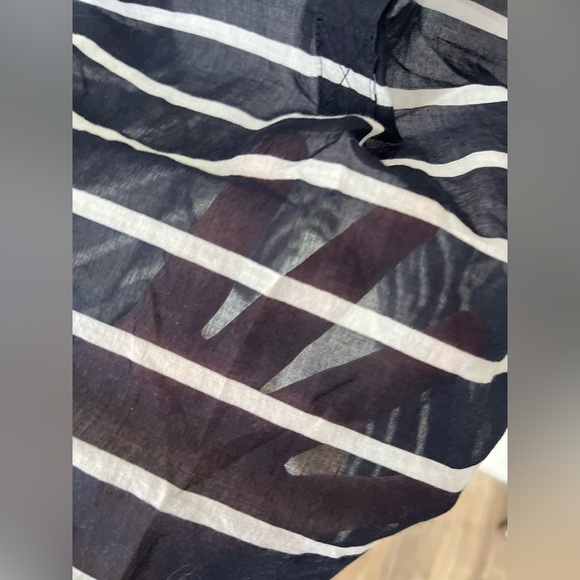 J.Crew Striped Tunic Swimsuit Coverup Sheer Beach Resort Dress -Size Lg - Picture 8 of 12